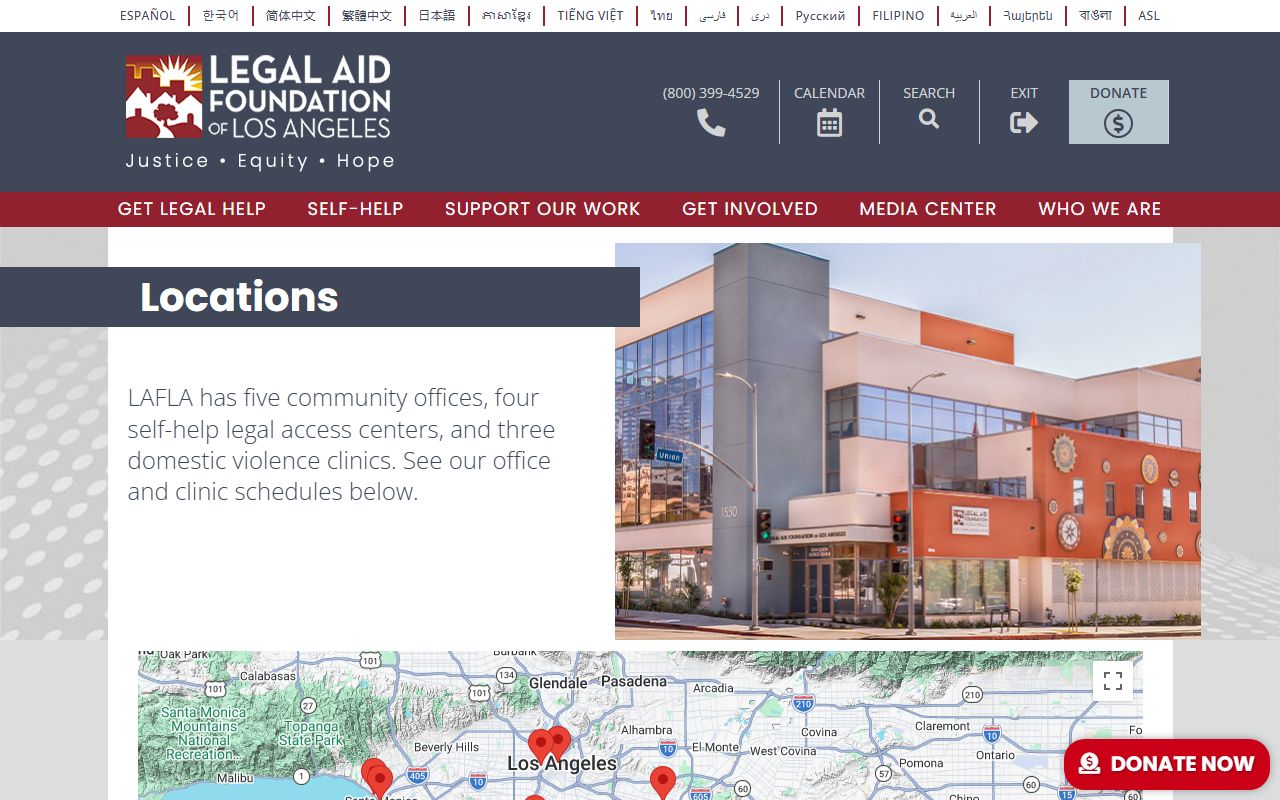 Legal Aid Foundation of Los Angeles locations page